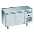 TABLE RÉFRIGÉRÉE EN ACIER INOX AISI 201 - POUR PÂTISSERIE - VENTILÉ - Mod. G-PA2100TN-FC - CAPACITÉ BRUTE 390 Lt - N. 2 PORTES - Température -2°/+8°C - Dim. 151x80x85 cm - Norme CE