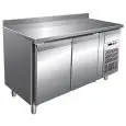 TABLE RÉFRIGÉRÉE AVEC DOSSERET EN ACIER INOX AISI 304 - POUR PÂTISSERIE - VENTILÉ - Mod. G-PA2200TN - CAPACITÉ BRUTE 390 Lt - N. 2 PORTES - Température +2°/+8°C - Dim. 151x80x96 cm - Norme CE