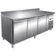 TABLE RÉFRIGÉRÉE AVEC DOSSERET EN ACIER INOX AISI 304 - POUR  PÂTISSERIE - VENTILÉ - Mod. G-PA3200TN - CAPACITÉ BRUTE 580 Lt - N. 3 PORTES - Température +2°/+8°C - Dim. 202x80x96 cm - Norme CE