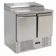 SALADETTE ET TABLE RÉFRIGÉRÉE EN ACIER INOX AISI 201 - GASTRONORM 1/1 (53x32,5 cm ) - PLAN DE TRAVAIL EN ACIER INOX AISI 201 - STATIQUE - Mod. G-PS200-FC - N. 2 portes réfrigérées - Température +2°/+8°C - Dim. 90x70x97 cm - Norme CE
