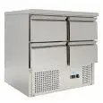 SALADETTE ET TABLE RÉFRIGÉRÉE EN ACIER INOX AISI 201  - Mod. G-S901-4D-FC - STATIQUE - N. 4 tiroirs - Température +2°/+10°C - Dim. cm 90 x 70 x 85 - Norme CE