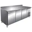 TABLE RÉFRIGÉRÉE AVEC DOSSERET EN ACIER INOX AISI 304 - POUR SNACK - VENTILÉ - Mod. G- SNACK3200TN - CAPACITÉ BRUTE 339 Lt  - N. 3 PORTES - Température -2°/+8°C - Dim. 179,5x60x96 cm - Norme CE