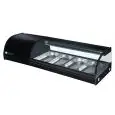 Présentoir de table réfrigéré pour sushi - Mod G-SSS1200 - Statique - Température 0°/+6°C - N 4 bassins GN 1/3 h 40 mm - Dimensions cm L 120 x P 41,5 x H 30