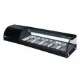 Présentoir de table réfrigéré pour sushi - Mod G-SSS1500 - Statique - Température 0°/+6°C - N 5 bassins GN 1/3 h 40 mm - Dimensions cm L 150 x P 41,5 x H 30