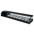 Présentoir de table réfrigéré pour sushi - Mod G-SSS1800 - Statique - Température 0°/+6°C - N 7 bassins GN 1/3 h 40 mm - Dimensions cm L 180 x P 41,5 x H 30