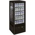 Vitrine réfrigérée comptoir pour boissons - Mod G-TCBD98B - Vitre sur 4 côtés - Température +2°/+8°C - Capacité Lt 98 - Dimensions cm L 42,8 x P 38,6 x 115 H