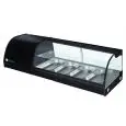 Présentoir de table réfrigéré pour sushi - Mod G-TS1200 - Statique - Température +4°/+8°C - N 4 bassins GN 1/3 h 40 mm - Dimensions cm L 120 x P 41,5 x H 33