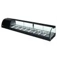 Présentoir de table réfrigéré pour sushi - Mod G-TS2000 - Statique - Température +4°/+8°C - N 8 bassins GN 1/3 h 40 mm - Dimensions cm L 200 x P 41,5 x H 30