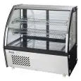 VITRINE RÉFRIGÉRÉE  POUR COMPTOIR SNACK EN ACIER INOX AISI 430 - VITRE BOMBÉE - Mod. G-VPR100 - Température +2°/+8°C - Capacité Lt. 100 - Monophase 230V/1/50Hz - Puissance W 150 - Dim. 69,5 x46,2 x67 - Poids 57 Kg