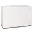 Congélateur coffre porte pleine modèle GELO 450 PS, température -18°C / -24°C, capacité brute 383 Lt, dimensions extérieures 1275 x 750 x 880 mm.