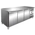TABLE RÉFRIGÉRÉE EN ACIER INOX AISI 201 - FROID VENTILÉ - Mod GN3100TN - GASTRONORM 1/1 (53 x 32,5 cm) - 3 PORTES - CAPACITÉ 417 L - TEMPÉRATURE +2°/+8°C - Dimensions L 179,5 x P 70 x h 85 cm