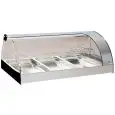 PRÉSENTOIR DE COMPTOIR, VITRINE CHAUFFANTE BAIN MARIE- SÉRIE GRANTAPAS3GN1/1BM - STRUCTURE EN ACIER INOX - BACS GN 1/3 O GN 1/1 - Temp. °C +30/+60 - MONOPHASÉ - STATIQUE - ÉCLAIRAGE