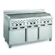 GRILLE PIERRE DE LAVE - MOD. 2100/R3M - VERSION MONOBLOC SUR MEUBLE  - PUISSANCE Kw/h 33,78 - ALIMENTATION MÉTHANE - GPL - DIM. Cm L 130 x P 70 x h 85 - NORME CE