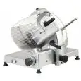 TRANCHEUSE OBLIQUE - Mod. GTI 350 - Lame en acier inox ø 350 - Capacité de coupe L 300 x P 260 mm - Affûteur fixe - Verrouillage du chariot - Alimentation monophasée 230V/1/50Hz - Norme CE