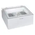 PRÉSENTOIR DE COMPTOIR POUR CRÈME GLACÉE ARTISANALE - MOD. ICE POINT 3.0 - CAPACITÉ 10 L - RÉFRIGÉRATION STATIQUE - TEMPÉRATURE -10° / -22° C - DIMENSIONS cm L 64,7 x P 71,5 x H 35,5