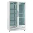 ARMOIRE RÉFRIGÉRÉE EN ACIER PEINT EN BLANC - Pour boissons - Ventilée - Mod I LOOC 80 JUMBO B - CAPACITÉ de 690 litres - 2 PORTES EN VERRE - TEMPÉRATURE 0/+10°C - DIMENSIONS cm L 94 x P 61,5 x H 202,3 - NORME CE