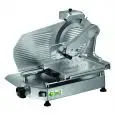 TRANCHEUSE VERTICALE - Mod K350S - Convient pour viande - Lame en acier inoxydable ø 350 - Largeur max de coupe mm L 300 x P 265 - Aiguiseur fixe - Alimentation monophasée 230V/1/50Hz