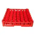 PANIER CLASSIQUE ÉQUIPÉ DE 49 COMPARTIMENTS CARRÉS POUR VERRES- MOD. KIT1/7X7 - DIM. PANIER 50 x  50  cm - MESURES COMPARTIMENTS INTÉRIEURES 6,3 x  6,3 cm - HAUTEUR VERRE 0 À 6,5  cm- NORME CE