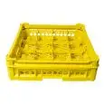PANIER CLASSIQUE ÉQUIPÉ DE 16 COMPARTIMENTS CARRÉS POUR VERRES- MOD. KIT2/4X4 - DIM. PANIER 50 x  50  cm - MESURES COMPARTIMENTS INTÉRIEURES 11,3 x  11,3 cm - HAUTEUR VERRE 6,5 À 12 cm- NORME CE