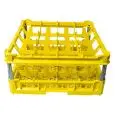 PANIER CLASSIQUE ÉQUIPÉ DE 16 COMPARTIMENTS CARRÉS POUR VERRES- MOD. KIT3/4X4 - DIM. PANIER 50 x  50  cm - MESURES COMPARTIMENTS INTÉRIEURES 11,3 x  11,3 cm - HAUTEUR VERRE 12 À 24 cm  - NORME CE