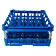 PANIER CLASSIQUE ÉQUIPÉ DE 25 COMPARTIMENTS CARRÉS POUR VERRES- MOD. KIT3/5X5 - DIM. PANIER 50 x  50  cm - MESURES COMPARTIMENTS INTÉRIEURES 8,8 x  8,8 cm - HAUTEUR VERRE 12 À 24 cm  - NORME CE