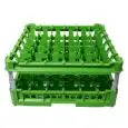 PANIER CLASSIQUE ÉQUIPÉ DE 36 COMPARTIMENTS CARRÉS POUR VERRES- MOD. KIT3/6X6 - DIM. PANIER 50 x  50  cm - MESURES COMPARTIMENTS INTÉRIEURES 7,3 x  7,3 cm - HAUTEUR VERRE 12 À 24 cm  - NORME CE