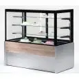 VITRINE NEUTRE (SANS GROUPE MOTEUR, NI ÉVAPORATEUR) - CONVIENT POUR LA PRÉSENTATION DE PRODUITS PÂTISSIERS SECS - MOD. KRISTALL_NE - STRUCTURE EN VERRE - PLAN D'EXPOSITION INFÉRIEUR EN ACIER INOX AISI 304 - COMPREND 3 RAYONS EN VERRE - ÉCLAIRAGE LED - ALI