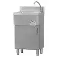 LAVE MAINS SUR MEUBLE- MOD. LMM - STRUCTURE EN INOX AISI 304 - PORTE BATTANTS - COMMANDE À GENOU - DIM. 50 x 40 x h 85 cm