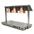 PLAQUE CHAUFFANTE AVEC LAMPES INFRAROUGES - Mod. LH 3 - 3 lampes anti rupture- Fonctionnement  de lampes indépendant - Puissance W 1400 - Alimentation monophasé - Dim.105 x 50 x h 68 cm - Norme CE