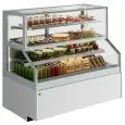Vitrine réfrigérée pour pâtisserie - Mod LILIUM COMBI - Réfrigération ventilée - Température +4°C à +8°C (partie supérieure) et +4°C à +10°C (partie inférieure) - Profondeur plan d'exposition: 56,9 cm