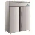 Armoire réfrigérée en acier inox AISI 201 - Mod M-GN1410TN-FC - Gastronorm 2/1 (65 x 53 cm) - Ventilée - 2 porte - Capacité de 1300 litres - Température 0°/+8°C - Dimensions cm L 148 x P 83 x 201 H