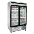 ARMOIRE RÉFRIGÉRÉE EN ACIER INOX - Mod. MCF8707GR - FROID VENTILÉ - CAPACITÉ 1300 L - 2 PORTES VITRÉES - TEMPÉRATURE 0°/+8°C - Dim. L 138,2 x P 80,5 x h 211,2 cm - Norme CE