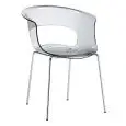 CHAISE MISS ANTISHOCK - MOD. 2690 - STRUCTURE À 4 PIEDS EN ACIER TUBULAIRE CHROMÉ - COQUE EN POLYCARBONATE RECYCLABLE - À USAGE INTERNE - DIM. cm L 58 x P 58 x H 77 - NORME CE