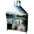 BARBECUE À CHARBON VÉGÉTAL PRO EN ACIER INOX - 3 Foyers séparés - BASE EN FER PLASTIFIÉ - DIMENSIONS L162 x P85 x h241 cm - Norme CE