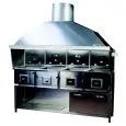 BARBECUE À CHARBON VÉGÉTAL PRO EN ACIER INOX - 4 Foyers séparés - BASE EN ACIER - DIMENSIONS L215 x P85 x h241 cm - Norme CE