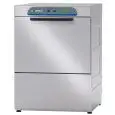 LAVE VAISSELLES ET LAVE ASSIETTES PROFESSIONNEL ÉLECTRONIQUE EN ACIER INOX - MOD. PL54E - VOLTAGE MONOPHASE - CONTRÔLE DE LAVAGE ÉLECTRONIQUE - HAUTEUR MAX PASSAGE INTÉRIEUR  31 cm - PANIER CARRÉ 50x50 cm- CYCLE (sec) 90/120/150/180 - DOSEUR POUR DÉTERGEN