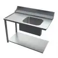 TABLE D'ENTRÉE AVEC CUVE POUR LAVE VAISSELLE À CAPOT- MOD. PLV120 - GAUCHE /DROITE - AVEC TABLETTE INFÉRIEURE - Dim. 120 x 76 x h 85 cm- Pour lave vaisselles mod. X110E, X120E, X150E et SM110TH, SM120TH, SM150TH
