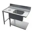 TABLE D'ENTRÉE AVEC CUVE ET TROU POUR LAVE VAISSELLE À CAPOT- MOD. PLVF - GAUCHE /DROITE - Pour lave vaisselles mod. X110E, X120E, X150E et SM110TH, SM120TH, SM150TH