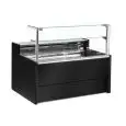 Comptoir-vitrine réfrigéré - Mod PORTHOS - Froid statique - Température minimale de service °C +4/+6 - Profondeur plan d'exposition: 77 cm