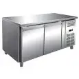 TABLE RÉFRIGÉRÉE EN ACIER INOX AISI 304 - SPÉCIAL PÂTISSERIE - FROID VENTILÉ - Mod. RVZ2100TN - 2 PORTES - CAPACITÉ 428 L - TEMPÉRATURE -2°/+8°C - Dim. L 151 x P 80 x h 86 cm - Norme CE