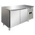 TABLE RÉFRIGÉRÉE EN ACIER INOX AISI 304 - SPÉCIAL PÂTISSERIE - FROID VENTILÉ - Mod PXF2100TN - 2 PORTES - CAPACITÉ 428 L - TEMPÉRATURE -2°/+8°C - Dim L 151 x P 80 x h 86 cm
