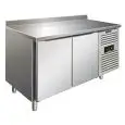 TABLE RÉFRIGÉRÉE AVEC DOSSERET EN ACIER INOX AISI 304 - SPÉCIAL PÂTISSERIE - FROID VENTILÉ - Mod PXF2200TN - 2 PORTES - CAPACITÉ 428 L - TEMPÉRATURE +2°/+8°C - Dim L 151 x P 80 x h 96 cm