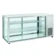 Vitrine réfrigérée pour comptoir - Mod RC 980 - Température 0º/+12ºC - 2 étagères - Portes arrière coulissantes - Dimensions cm L 144 x P 52,4 x h 73,5