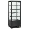 VITRINE RÉFRIGÉRÉE VERTICALE NOIRE POUR BOISSONS - Mod. RC98B - Température +2°/+12°C - Capacité 98 litres - Alimentation monophasée V230/1 - Puissance 180 W - Dimensions cm L 42,8 x P 38,6 x H 111 - Poids 38 kg