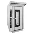 FOUR ÉLECTRIQUE À CONVECTION ÉQUIPÉ DE VAPEUR INDIRECTE AVEC BOILER, CHARIOT PIVOTANT ET PROGRAMMES TOUCH SCREEN - Cod. ROTORBAKE/E4 - CONVIENT POUR PÂTISSERIE ET BOULANGERIE - Capacité plaques n. 15 cm 40x60, 40x80, 46x66 - Puissance kW 24 -Voltage400 V