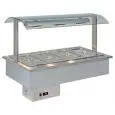 CUVE D'EXPOSITION EMPOTRABLE CHAUFFANTE BAIN MARIE AVEC CUVES GN - MOD. SAMBA BM - POUR GASTRONOMIE - TEMPÉRATURE°C +30/+90 - BACS COMPATIBLES GN 1/4, 1/3, 1/2, 2/3, 1/1, 2/1 - SEULEMENT BACS DE cm 15 DE HAUTEUR