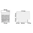 Boîtier latéral pour compteurs série MR 9.5 avec verre droit et auto-vitrage - Épaulements thermoformés et isolés (épaisseur 40 mm) - Plateau en acier inoxydable - Compartiment ouvert - Dimensions cm L 78 x P 117,5 x H 85
