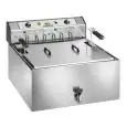 FRITEUSE ÉLECTRIQUE - LIGNE EFFE - Mod. SF25P - POUR PÂTISSERIE - N. 1 Bac de 25 litres d'huile - Triphasé - Dimensions cm L 58,5 x P 66 x H 47,5 - Norme CE