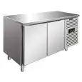 TABLE RÉFRIGÉRÉE EN ACIER INOX AISI 304 - FROID VENTILÉ - Mod SNACK 2100 BTF - 2 PORTES - CAPACITÉ 260,3 L - TEMPÉRATURE -18°/-22°C - Dim L 136 x P 60 x h 86 cm