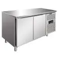 TABLE RÉFRIGÉRÉE EN ACIER INOX AISI 304 - FROID VENTILÉ - Mod SNACK 2100 TNF - 2 PORTES - CAPACITÉ 260,3 L - TEMPÉRATURE -2°/+8°C - Dim L 136 x P 60 x h 86 cm